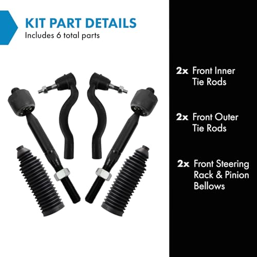 TRQ Front Steering Kit Steering Rack & Pinion Bellow Tie Rod Compatible with 2016-2020 Dodge Durango Jeep Grand Cherokee - Image 2