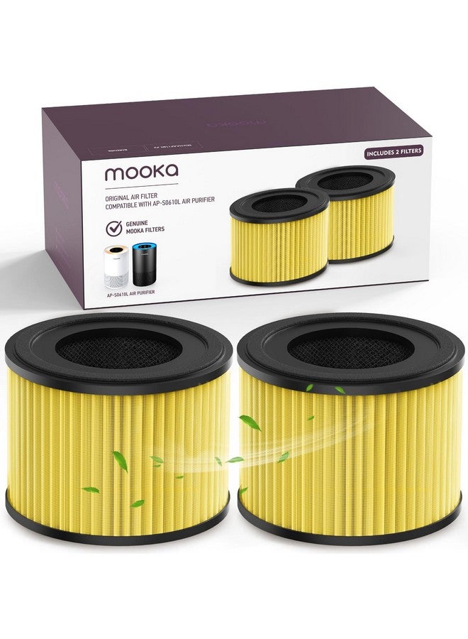 Mooka 2 Pack MOOKA AP-S0610L Air Purifier Pet Mode Filter, 3-in-1 True HEPA Filter, High-Efficiency Activated Carbon Air Filter for Allergies, Smoke, Odor, Dander, Pollen - Image 1