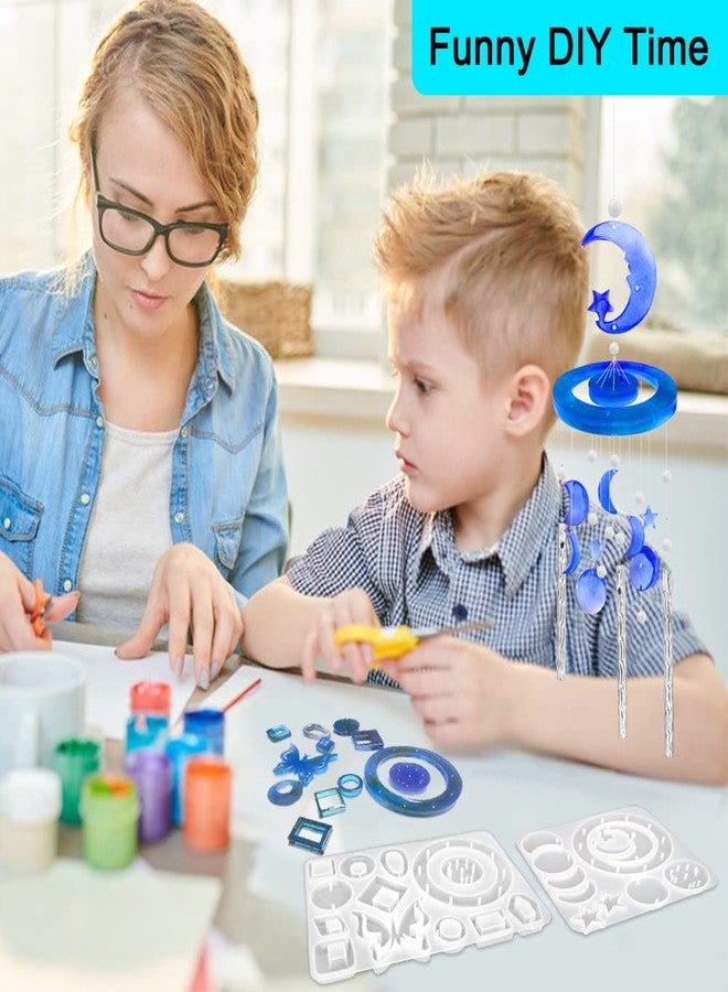 FineGood 2 Set Wind Chimes Resin Molds, Resin Molds Silicone Butterfly Moon Silicone Molds for Epoxy Resin DIY Winds Chime Gifts for Women Home Decor - Image 5