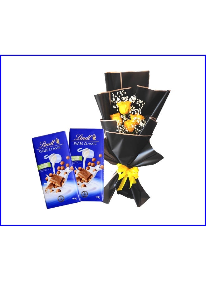 Carmel Flowers Choco Treat With Yellow Roses