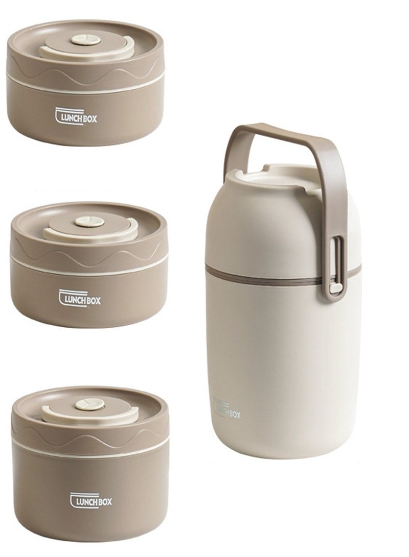 67 اوقية ( الاونصة ) الغذاء الساخن الترمس ، الفولاذ المقاوم للصدأ الغذاء معزول للدبابات ، 3 طبقات مكدسة الغذاء الساخن الحاويات ، وتسرب دليل حساء الوجبات الخفيفة مربع بينتو - Image 1