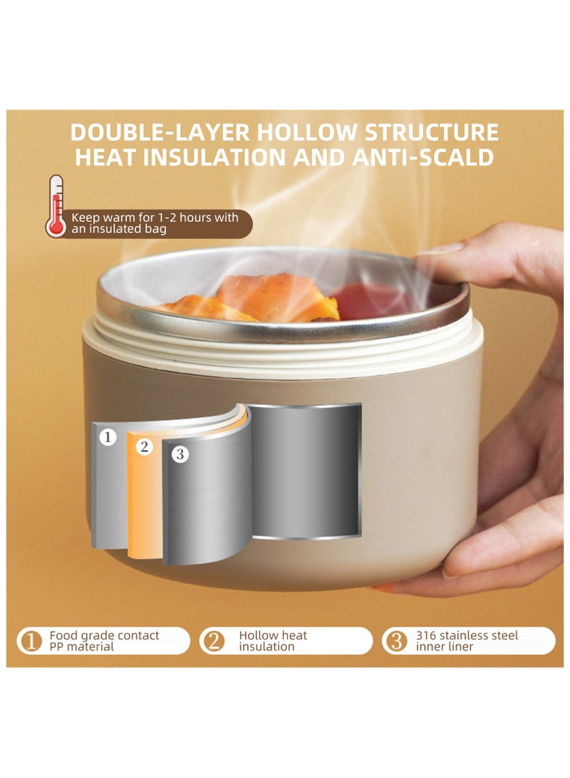 67 اوقية ( الاونصة ) الغذاء الساخن الترمس ، الفولاذ المقاوم للصدأ الغذاء معزول للدبابات ، 3 طبقات مكدسة الغذاء الساخن الحاويات ، وتسرب دليل حساء الوجبات الخفيفة مربع بينتو - Image 5