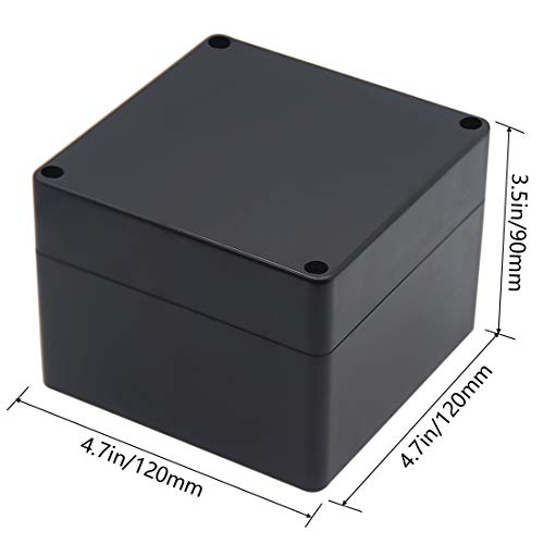 Zulkit Junction Box, Zulkit Project Box IP65 Waterproof Outdoor Box ABS Plastic Electrical Boxes Electronic Enclosure Black4.7 x 4.7 x 3.5 inch(120 x 120 x 90 mm)(Pack of 2) - Image 2