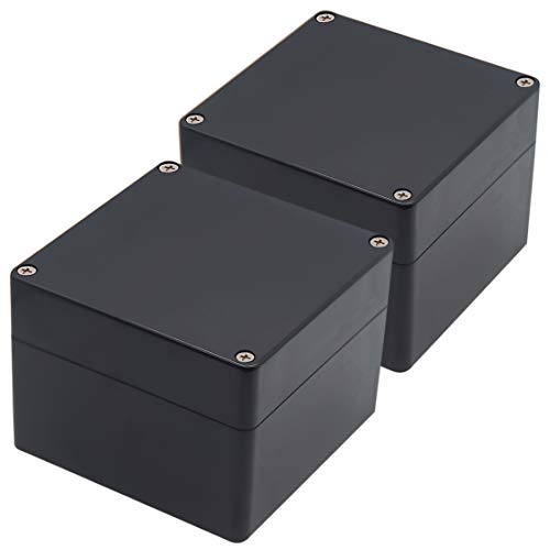 Zulkit Junction Box, Zulkit Project Box IP65 Waterproof Outdoor Box ABS Plastic Electrical Boxes Electronic Enclosure Black4.7 x 4.7 x 3.5 inch(120 x 120 x 90 mm)(Pack of 2) - Image 1