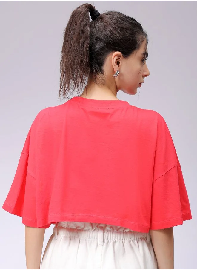 مرفوعة Women Boxy Fit Solid Cropped T-Shirt