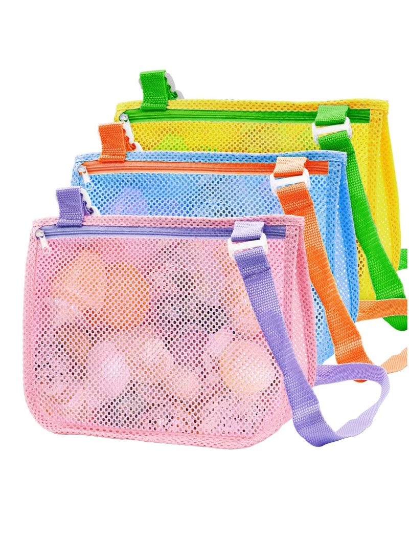 general Beach Toy Mesh Beach Bag, 3Pcs Seashell Collecting Bags with Adjustable Shoulder Straps, Sand Toys for Kids Shell Bags for Picking Up Shells - Image 1