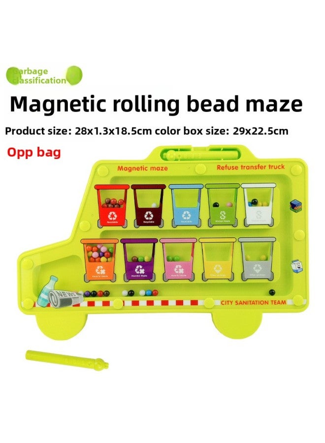 لعبة متاهة الخرز الرقمي المغناطيسي للأطفال الصغار، فرشاة حديدية، شفط، لعبة تدريب الذكاء والتفكير المنطقي، مفيدة للتعليم المبكر