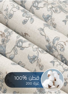 Master Home Textile Cotton Floral Comforter Sets, Fits 160 x 200 cm Queen Size Bed, 5 Pcs, 100% Cotton 200 Thread Count, With Removable Filling, Veronica Series  - Image 3