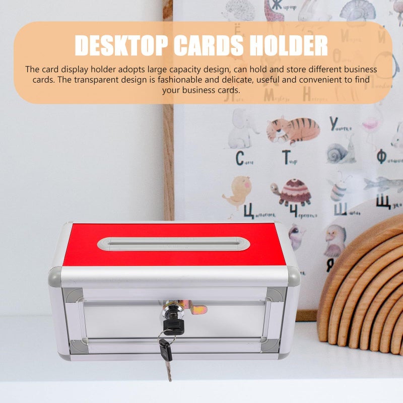Lockable Business Card Case Multifunctional Ballot Box Office Storage Organizer for Conference Retail Travel - Image 4