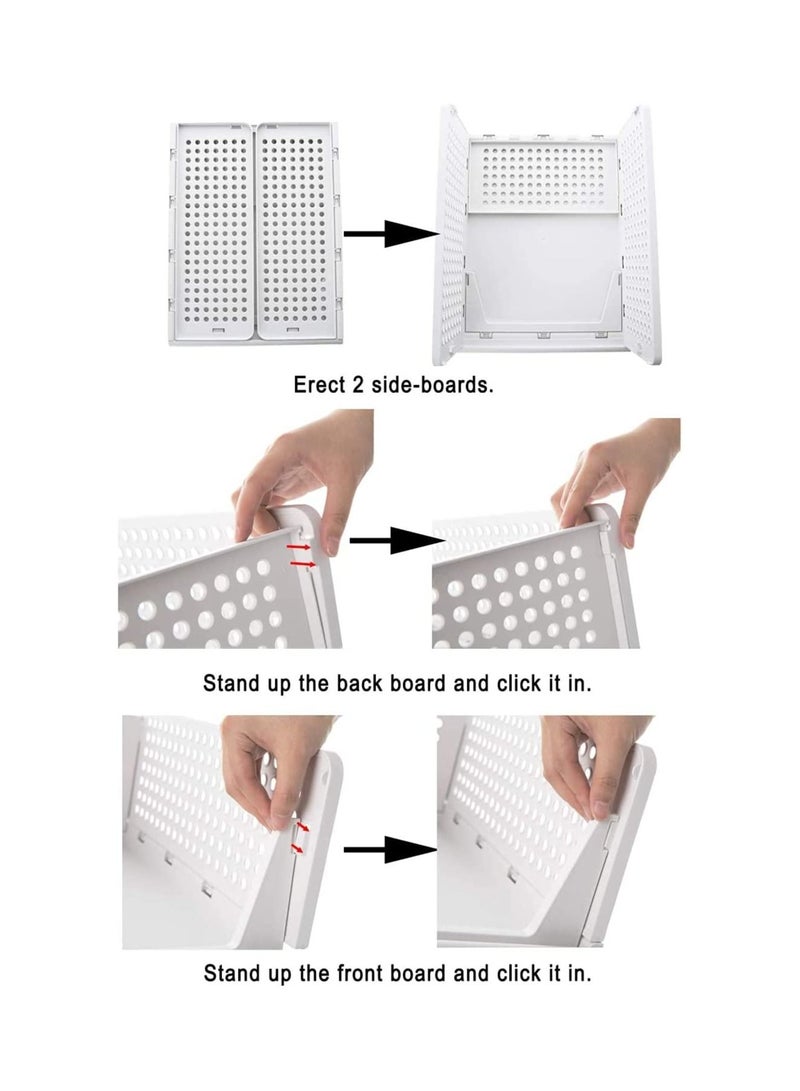 منزل منظم سلة تخزين بلاستيكية قابلة للتكديس في المنزل - منظمات خزانة قابلة للطي ، صناديق تخزين ، 2 عبوة ، رف بأدراج ، حاوية تخزين لخزانة الملابس والمطبخ والمكتب والحمام (عبوتان - S) - Image 3