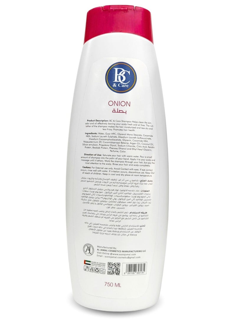 Onion Natural Shampoo: Refreshing & Pro-Active Low-Sulfate Formula 750ml
