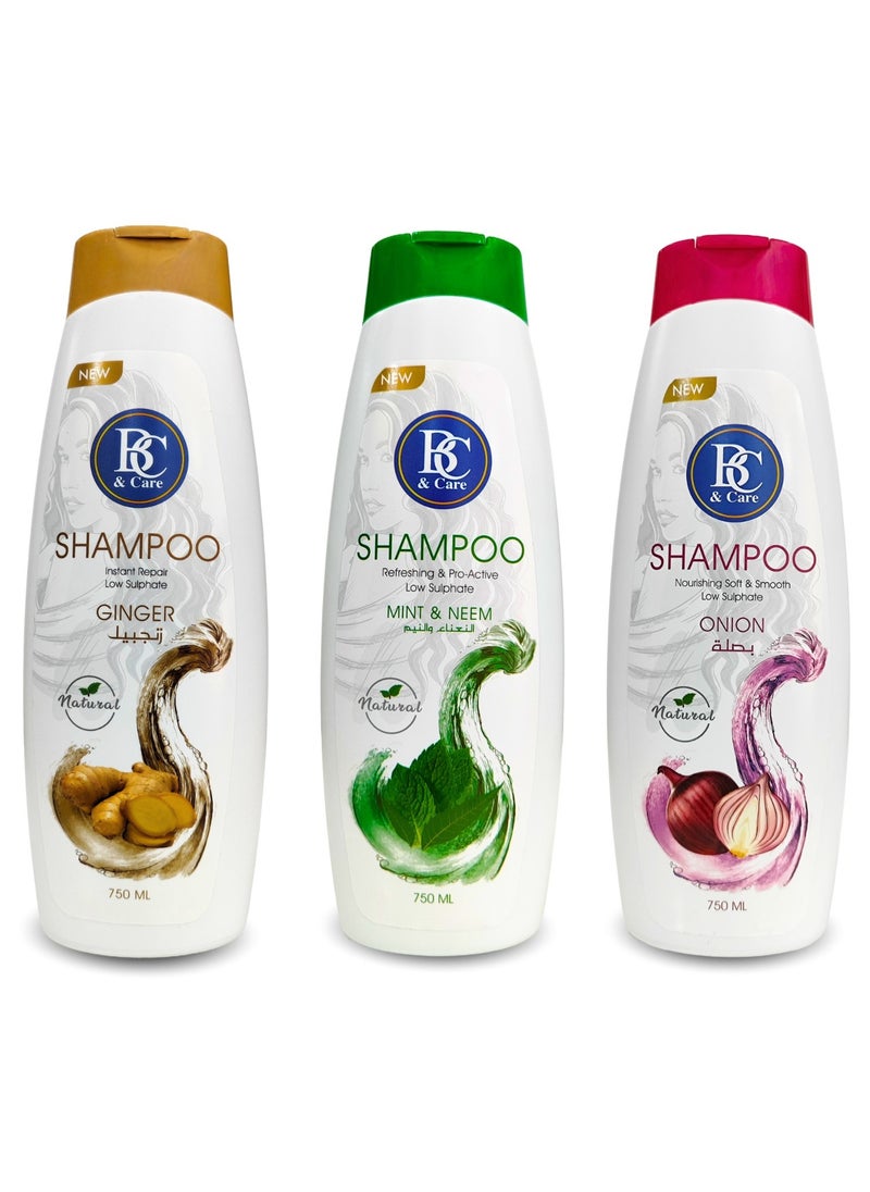 Onion Natural Shampoo: Refreshing & Pro-Active Low-Sulfate Formula 750ml
