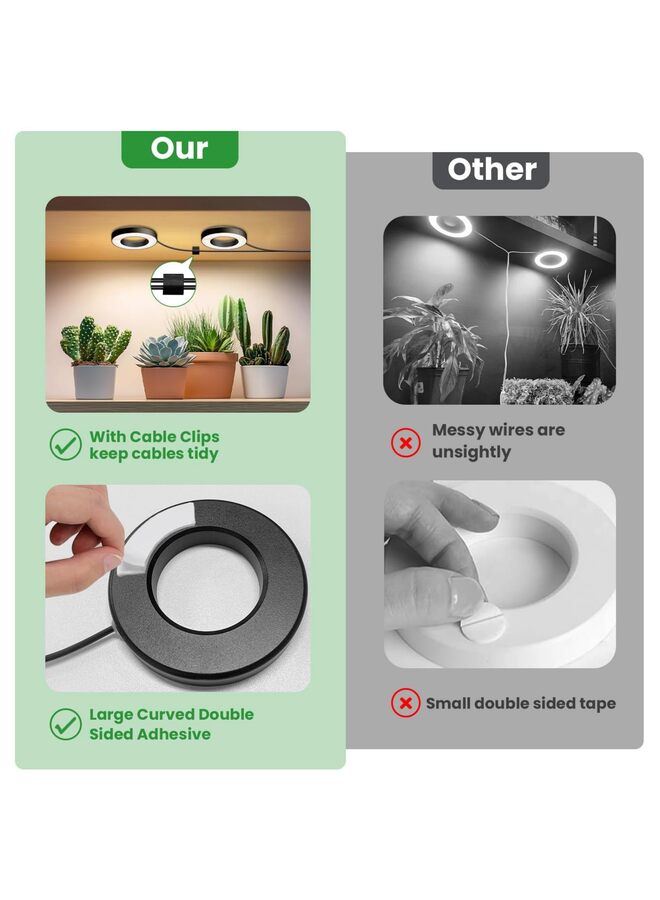 Grow Lights for Indoor Plants, 144 LEDs Full Spectrum LED Plant Grow Light, 5V/3A Under Cabinet Grow Lamp with Auto Timer 6/12/16 Hrs, 3 Lighting Mode, 5 Brightness Levels, Tri Head (3.5in) - Image 5