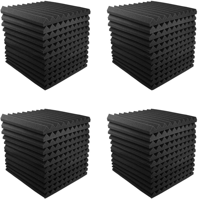 Jber 12 Pack Acoustic Foam Panels, 1" X 12" X 12" Studio Soundproofing Wedges Fire Resistant Sound Proof Padding Acoustic Treatment Foam (Black) - Image 5