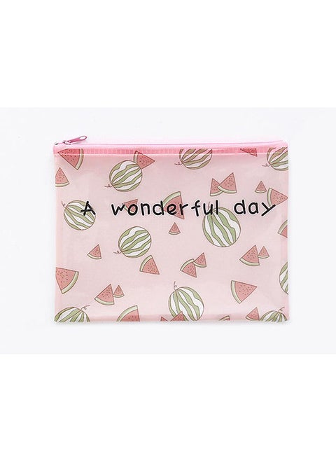 Watermelon Fruits Printed A5 Document Holder Pink