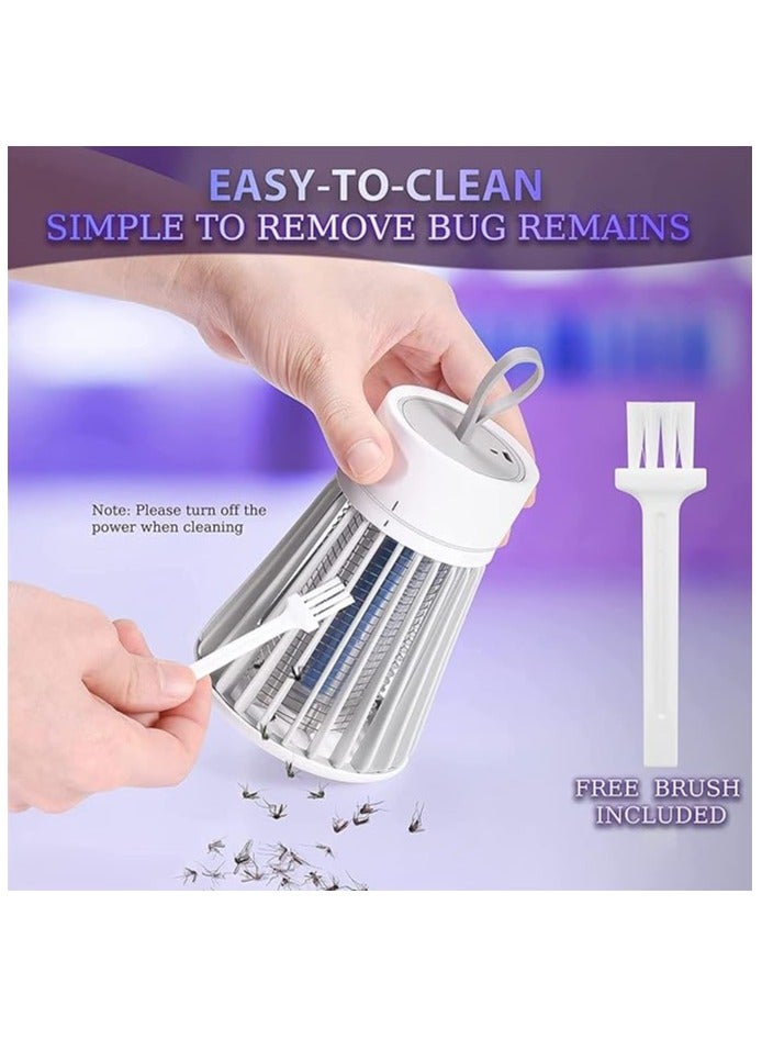 إكسفور قاتل البعوض الكهربائي، مصباح مصيدة البعوض الخارجي المحمول القابل لإعادة الشحن عبر USB، صاعق البعوض باللون الأبيض - Image 5