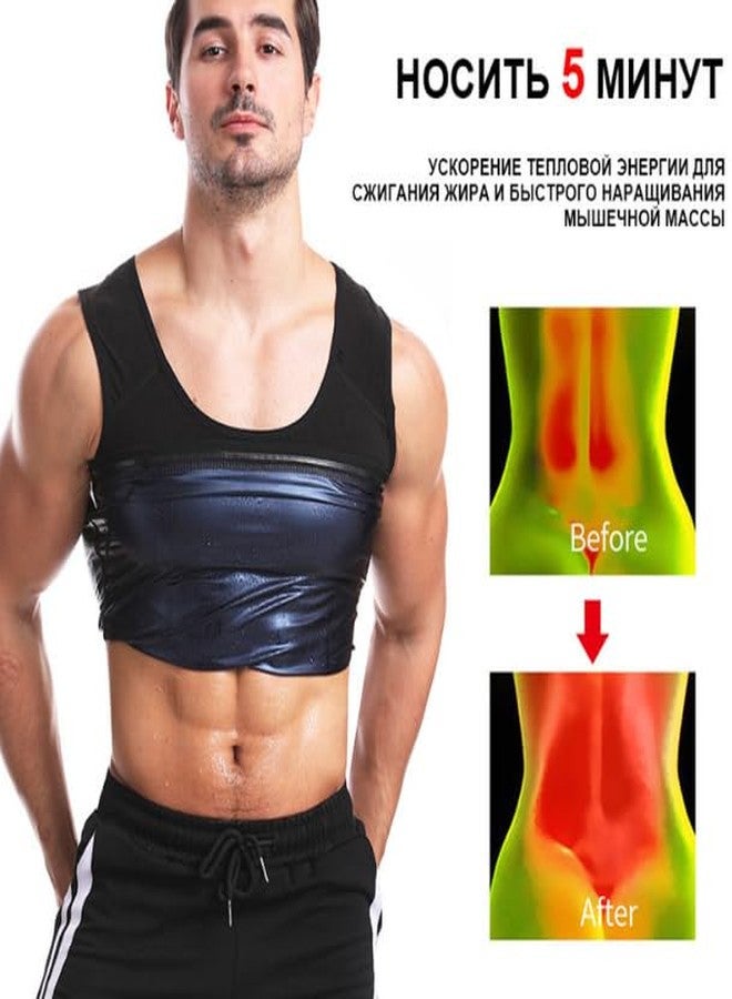 OLSIC Men's Sweat Sauna Vest Body Shaper Slimming Neoprene Trainer Fat Burning (S/M) - Image 2