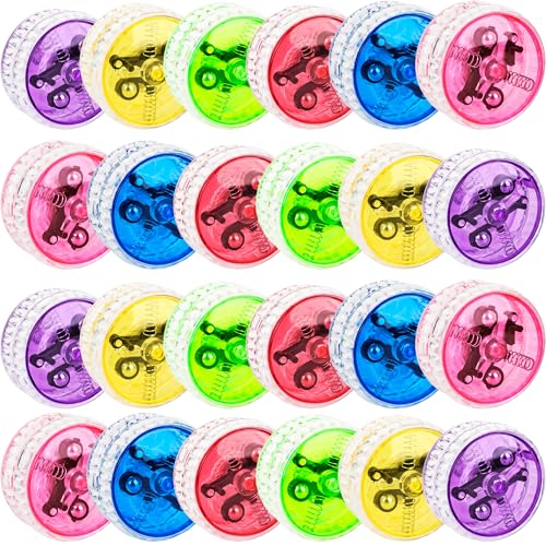 Drayear 24 Pack Led Light up Yo Yo Colorful Beginner Yo Yo Ball Light up Responsive Ball for Kids Birthday Party Goodie Bag Fillers Classroom Rewards 6 Colors - Image 1