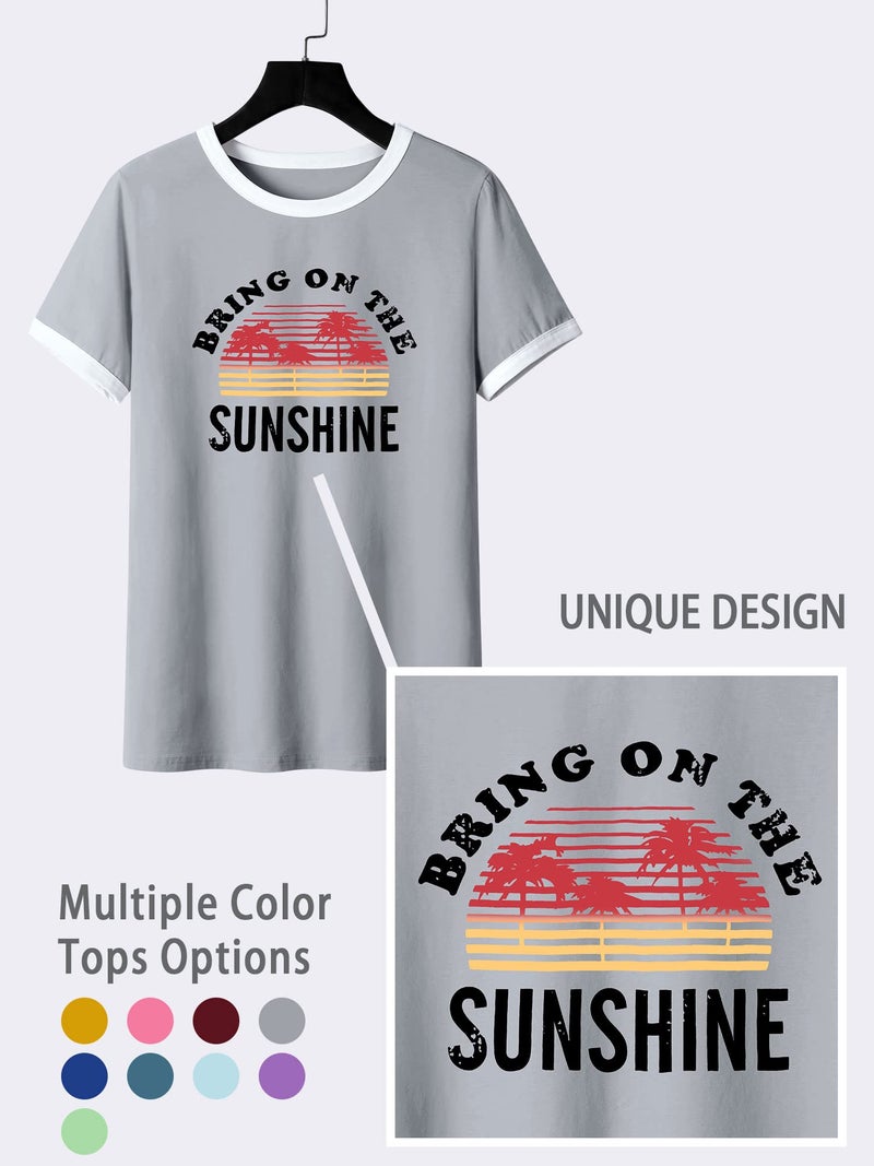 Nlife Bring On The Sunshine Graphic Short Sleeves Tees Blouses for Women Tops Sweaters for Women - Image 4