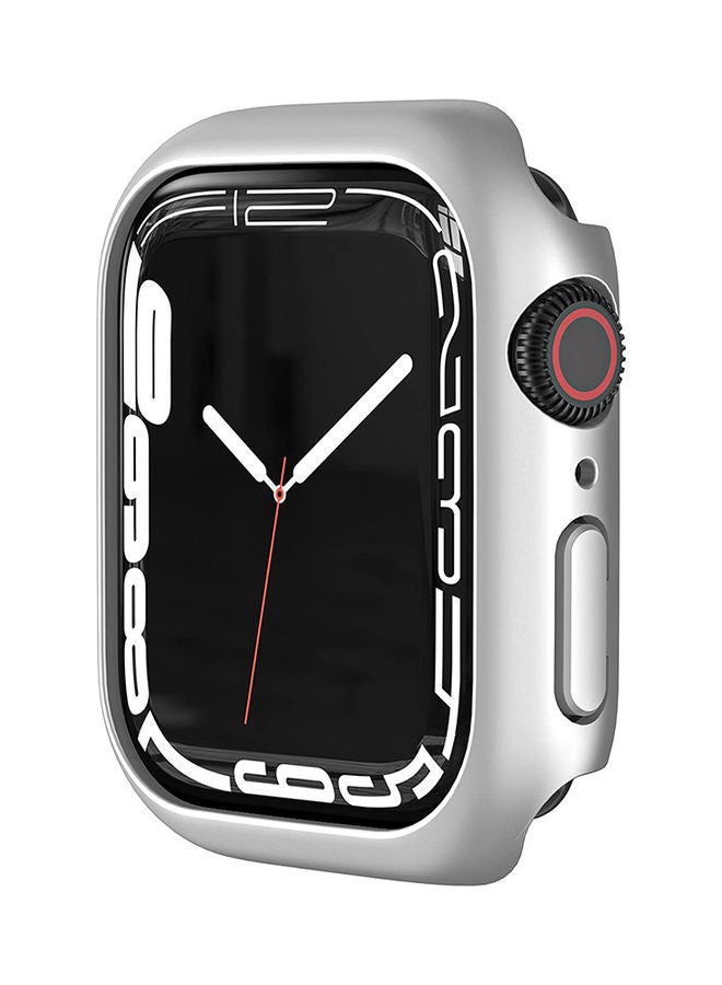 NIBEMINENT Hard PC Bumper Protective Matte Case Cover for Apple Watch 7 45mm Silver  - Image 2