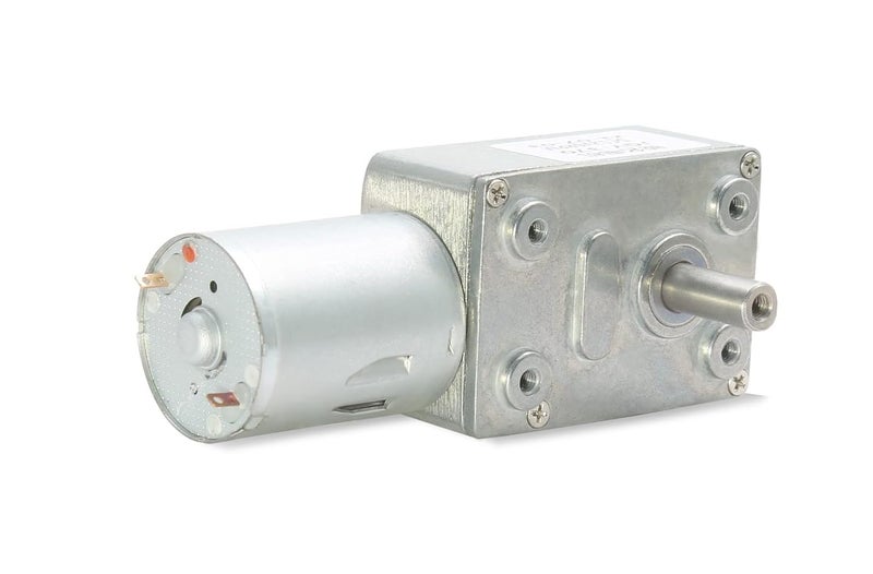 Jersvimc 12V 25RPM High Torque DC Motor, Mini JGY 370 Motor Worm Gear Small Electric Motors Low RPM Reducer Motors Micro Reversible Motor Worm Shaft - Image 2