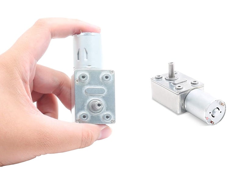 Jersvimc 12V 25RPM High Torque DC Motor, Mini JGY 370 Motor Worm Gear Small Electric Motors Low RPM Reducer Motors Micro Reversible Motor Worm Shaft - Image 1