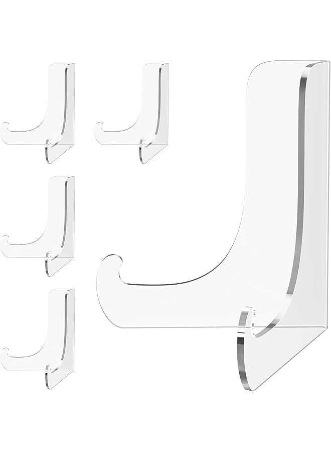 erorex 5 Pack Acrylic Display Stand Plate Stand For Display Clear Easel Stand Display Holder Base Display Holder For Card Frame Picture Magazine Book Cd Phone Clear  - Image 1