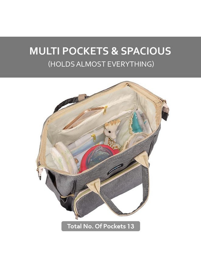 PACKNBUY Classic Diaper Bag for Mothers for Travel, Maternity Bag with Insulated Bottle Pockets, Water Resistant Baby Diaper Bag with Multiple Pockets for Newborn Baby Products (Grey) - Image 3