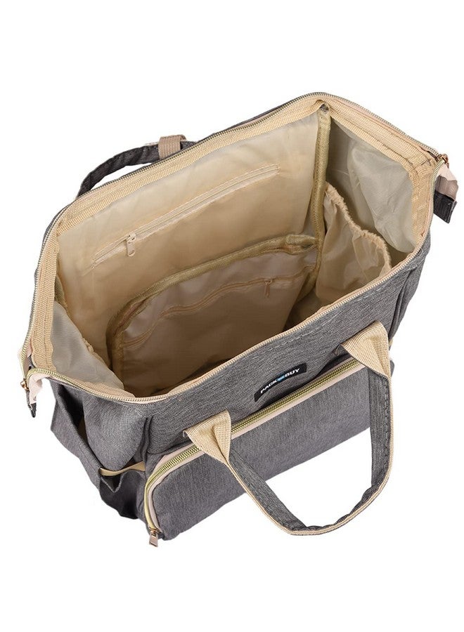 PACKNBUY Classic Diaper Bag for Mothers for Travel, Maternity Bag with Insulated Bottle Pockets, Water Resistant Baby Diaper Bag with Multiple Pockets for Newborn Baby Products (Grey) - Image 4