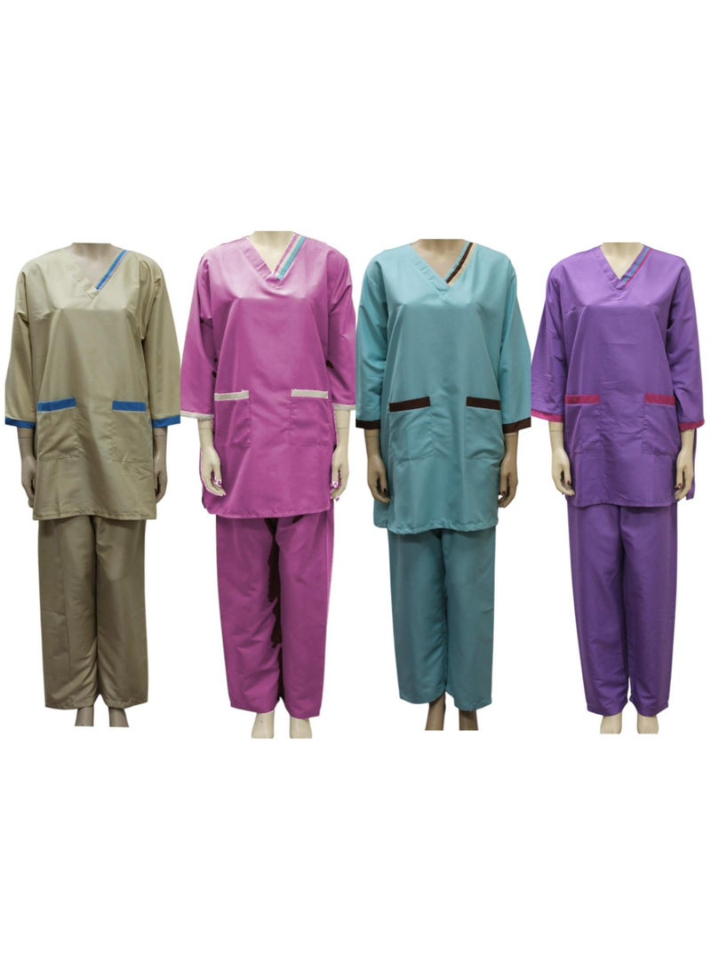 Housemaid Uniform Maid & Nanny Scrub Suit, 4-Piece Set - Image 1