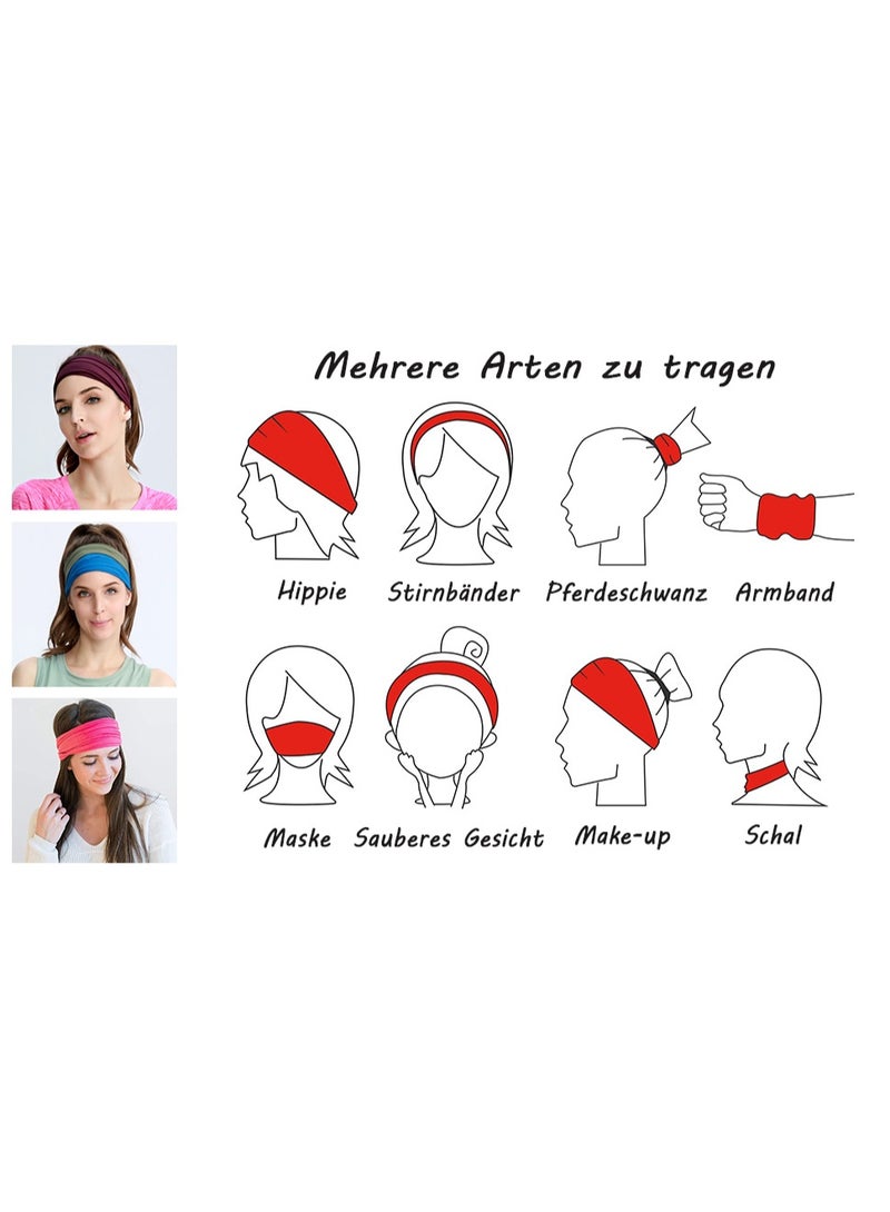 Generic 2 Pcs headbands For Women Wide White Headband Yoga Workout Head Bands Hair Accessories  - Image 5
