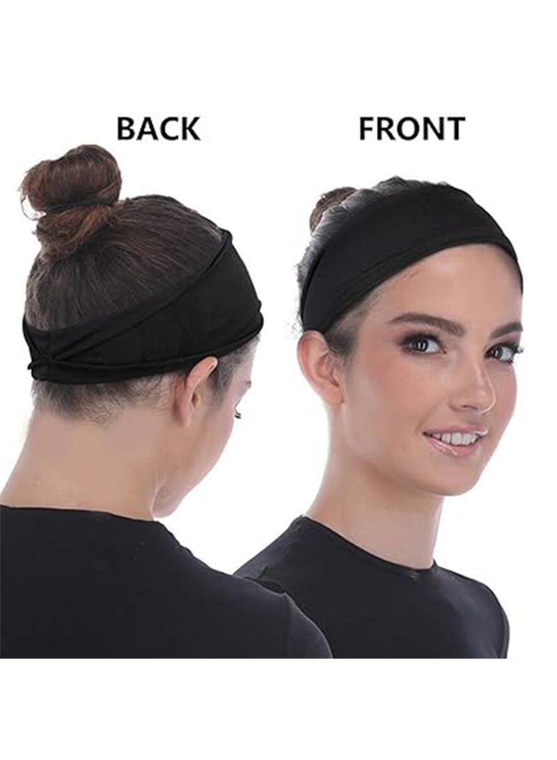 Generic 2 Pcs headbands For Women Wide White Headband Yoga Workout Head Bands Hair Accessories - Image 4