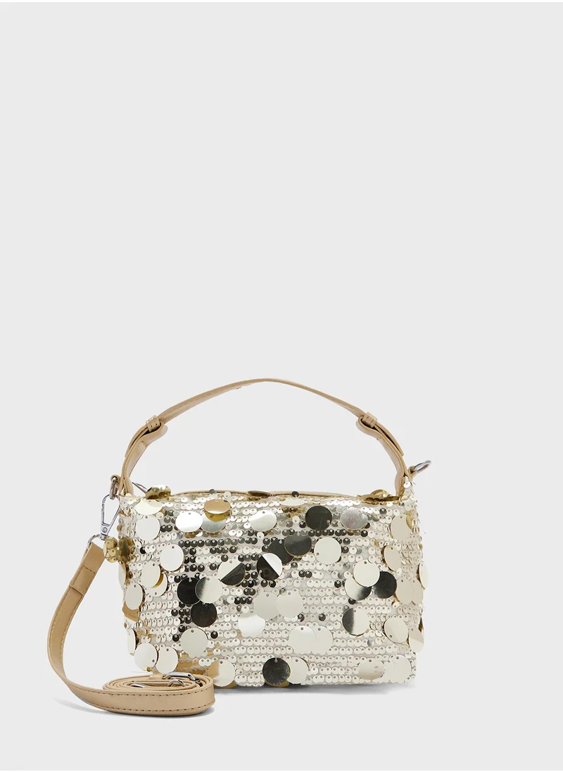 جينجر بوتيك Sequined Satchel Bag