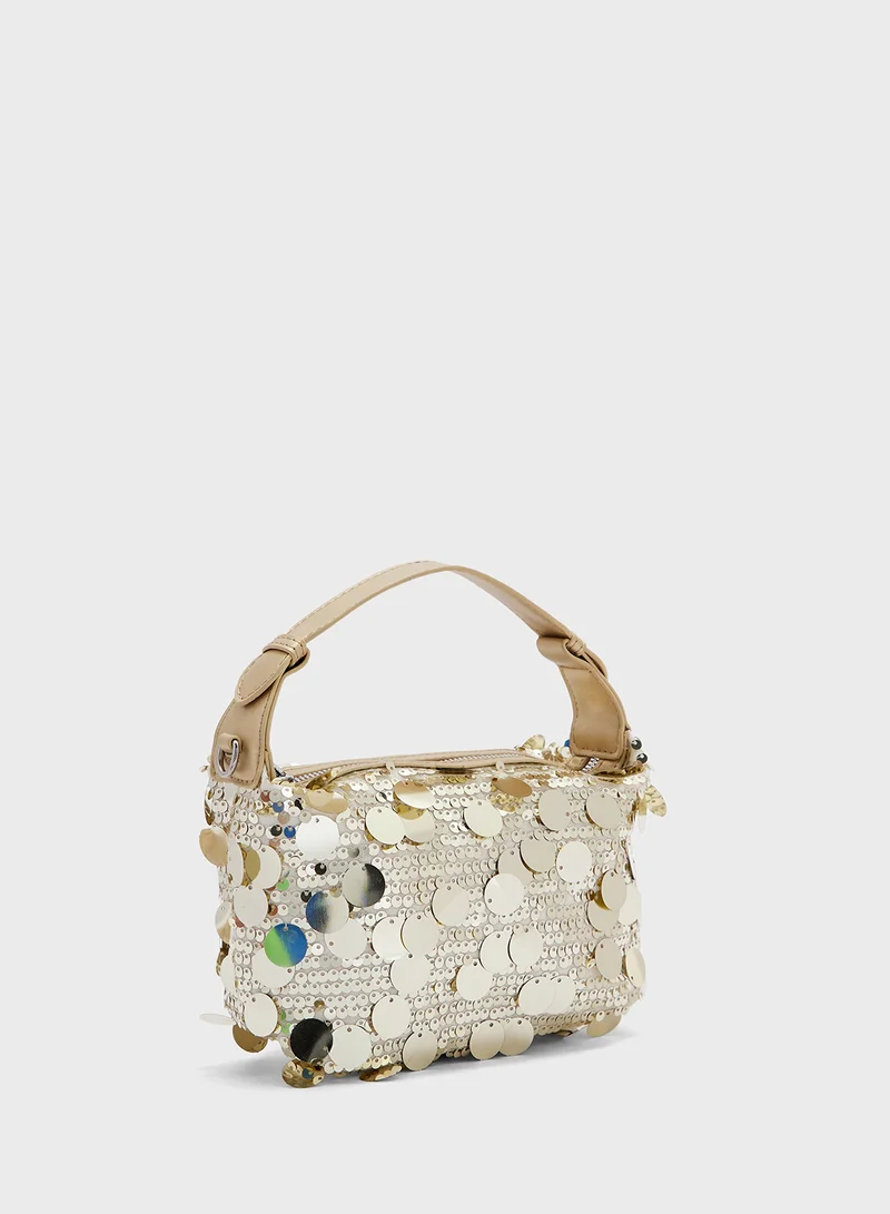 Ginger Boutique Sequined Satchel Bag