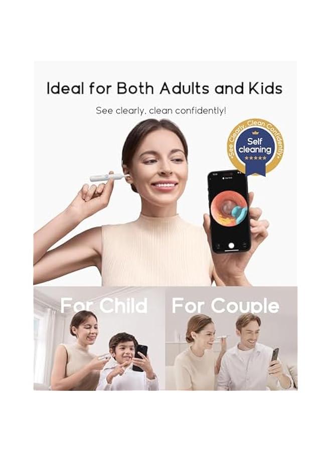 Bebird Earsight Plus R37R Ear Cleaning Camera Wax Removal Tool kit, Flexible Earwax Cleaner Scope Otoscope Cam Light, Visual Earpick Tweezers Wireless Ear-Wax Remover for Adults & Kids - White - Image 2