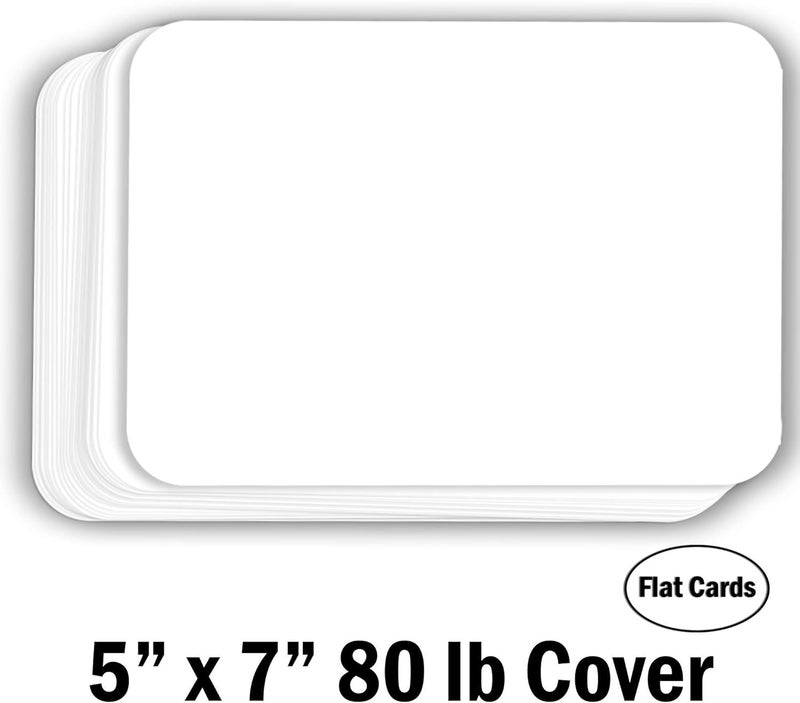 Hamilco White Cardstock Thick Paper - Blank Index Flash Note & Post Cards with Rounded Corners - Greeting Invitations Stationery 5 X 7" Heavy weight 80 lb Card Stock (100 Pack) - Image 2