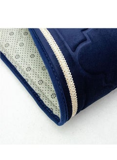 MOVE ON Velvet Premium prayer mat with Blue color bids. Dimension of 65×110 cm which provide ample space for comfortable prayer & 10mm thickness ensures a soft and supportive surface.  - Image 2