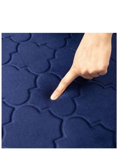 MOVE ON Velvet Premium prayer mat with Blue color bids. Dimension of 65×110 cm which provide ample space for comfortable prayer & 10mm thickness ensures a soft and supportive surface.  - Image 5