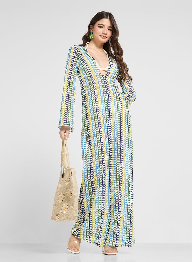 Ginger Patterned Maxi Dress - Image 4