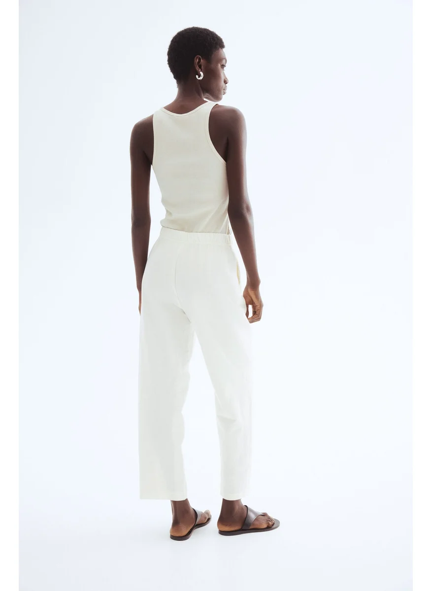 اتش اند ام Linen-Blend Drawstring Trousers