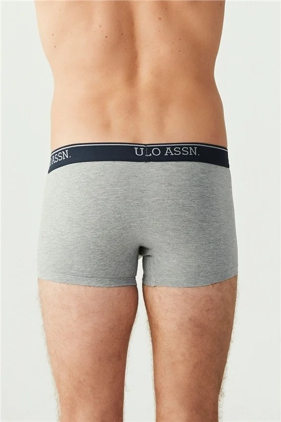 يو اس بولو اسن BASE. Polo Assn. Men's Navy Blue - Gray Melange - Indigo 3-Piece Boxer