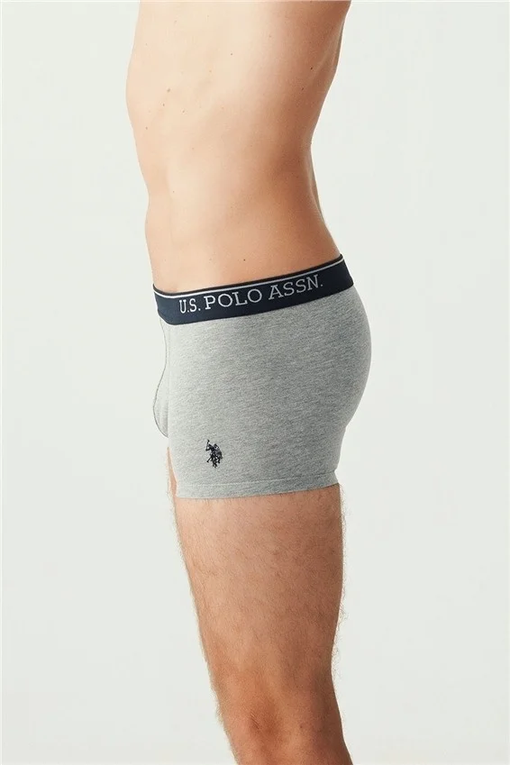 يو اس بولو اسن BASE. Polo Assn. Men's Navy Blue - Gray Melange - Indigo 3-Piece Boxer
