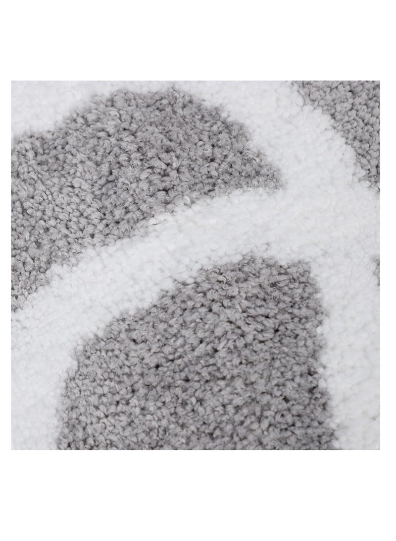 TYCOM Bathroom Rugs Bath Mat 40 By 60 CM Non Slip Fluffy Soft Plush Microfiber Shower Carpet Rug Machine Washable Quick Dry Ultra Bath Mats for Tub Bathroom and Shower Line Grey.  - Image 3