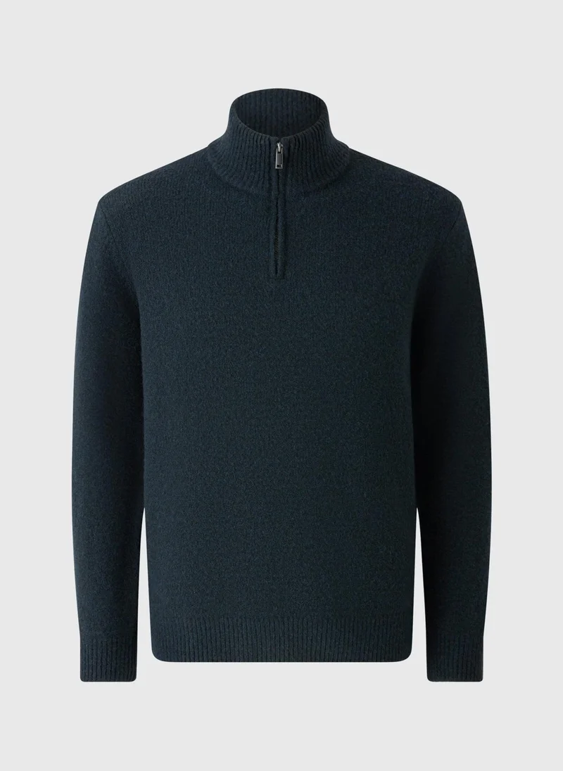 ماتلان Navy Cosy Rib 1/4 Zip Jumper