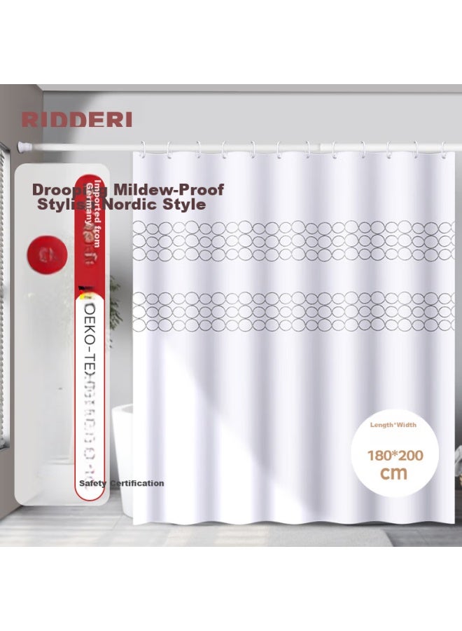 Ridder German Imported Shower Curtain, Waterproof And Mold-proof, Bathroom Parion, Stylish Sequin Design, 180*200cm - Image 1
