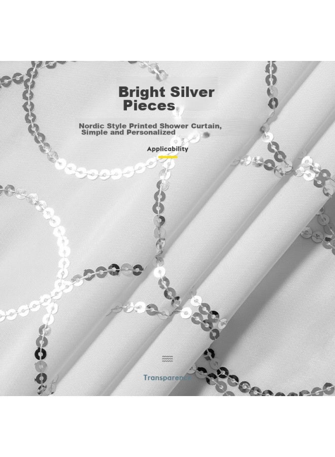 Ridder German Imported Shower Curtain, Waterproof And Mold-proof, Bathroom Parion, Stylish Sequin Design, 180*200cm - Image 2