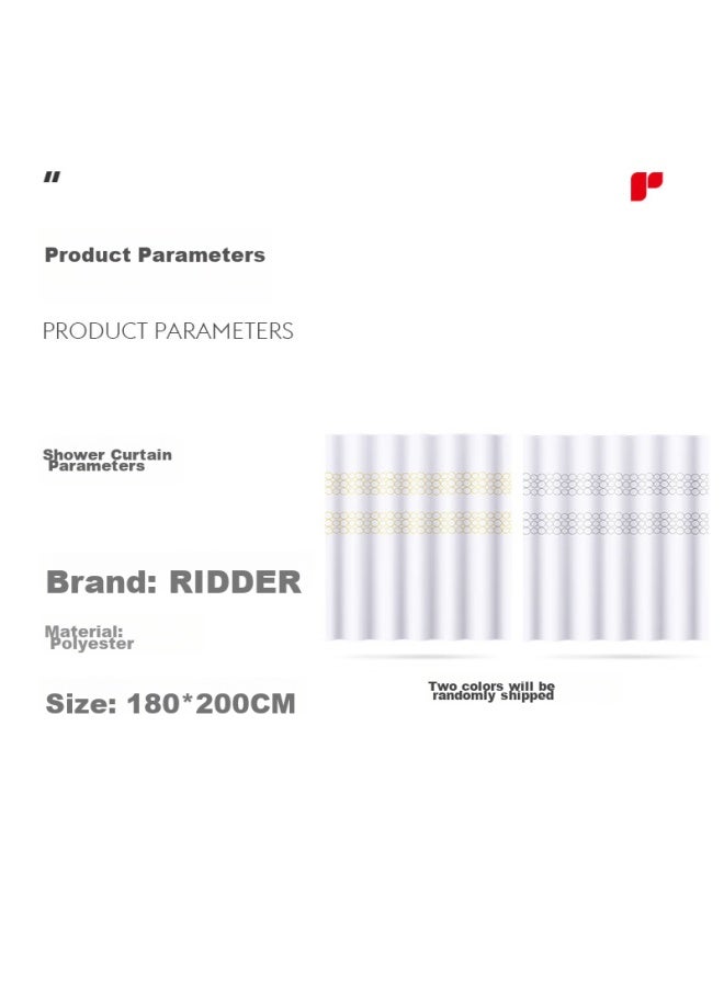 Ridder German Imported Shower Curtain, Waterproof And Mold-proof, Bathroom Parion, Stylish Sequin Design, 180*200cm - Image 3