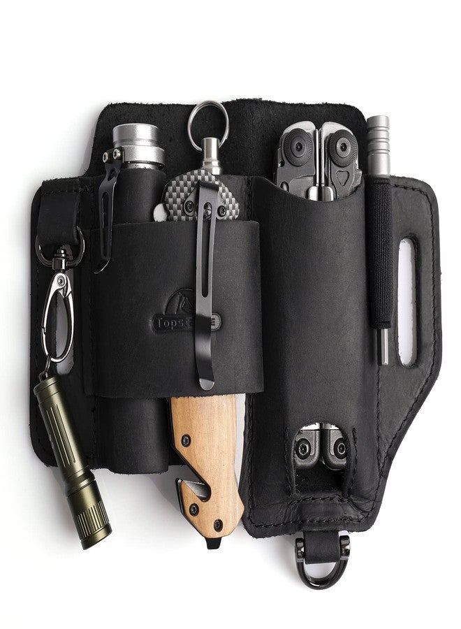 Topstache Leather Multitool Sheath,EDC Belt Organizer for Work and Daily Use,Leatherman Sheath,EDC Pocket Organizer for Flashlight and Multitool,Gifts for Men ,Leather Sheath for Multitool - Image 1