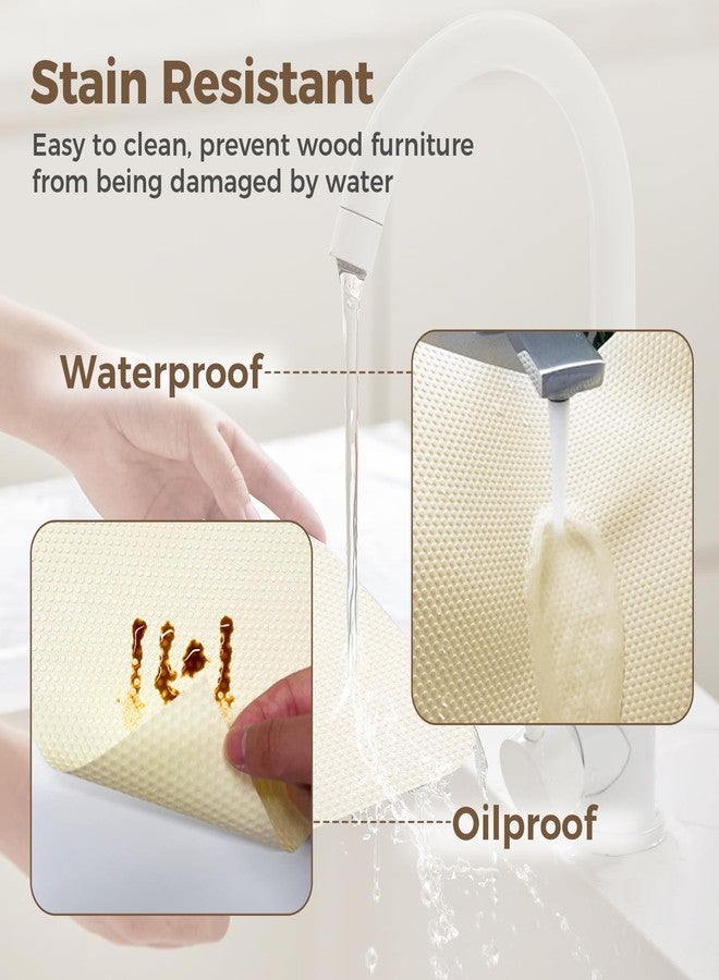 ALIUNI Shelf Liner for Kitchen Cabinets, 12" x 240" Drawer Liners Non-Adhesive, Thick Strong Grip Waterproof Washable Mats, Protect Dresser Refrigerator Cupboard, Cream - Image 5