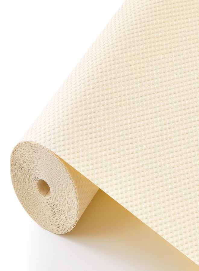 ALIUNI Shelf Liner for Kitchen Cabinets, 12" x 240" Drawer Liners Non-Adhesive, Thick Strong Grip Waterproof Washable Mats, Protect Dresser Refrigerator Cupboard, Cream - Image 1